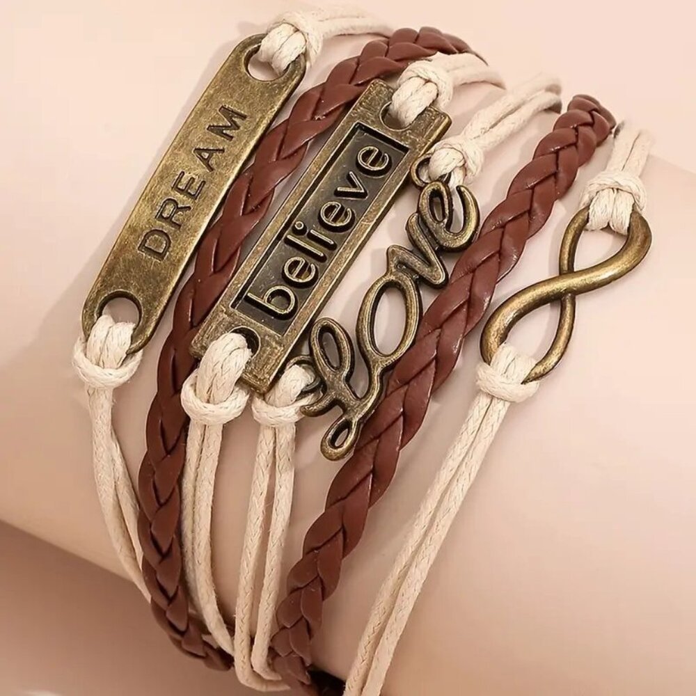 ⭐NWT Rope Plaque Beach Vibe Bracelet Attached Set